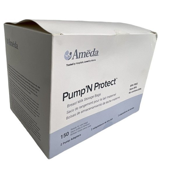Ameda Pump N Protect Breast Milk Storage Bags And Adapters 6oz Or 180ml 150 Bags - Picture 10 of 12